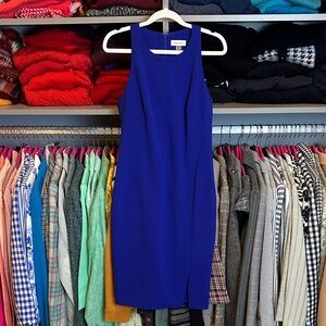 Calvin Klein royal blue sleeveless back zipper closure sheath dress size 4